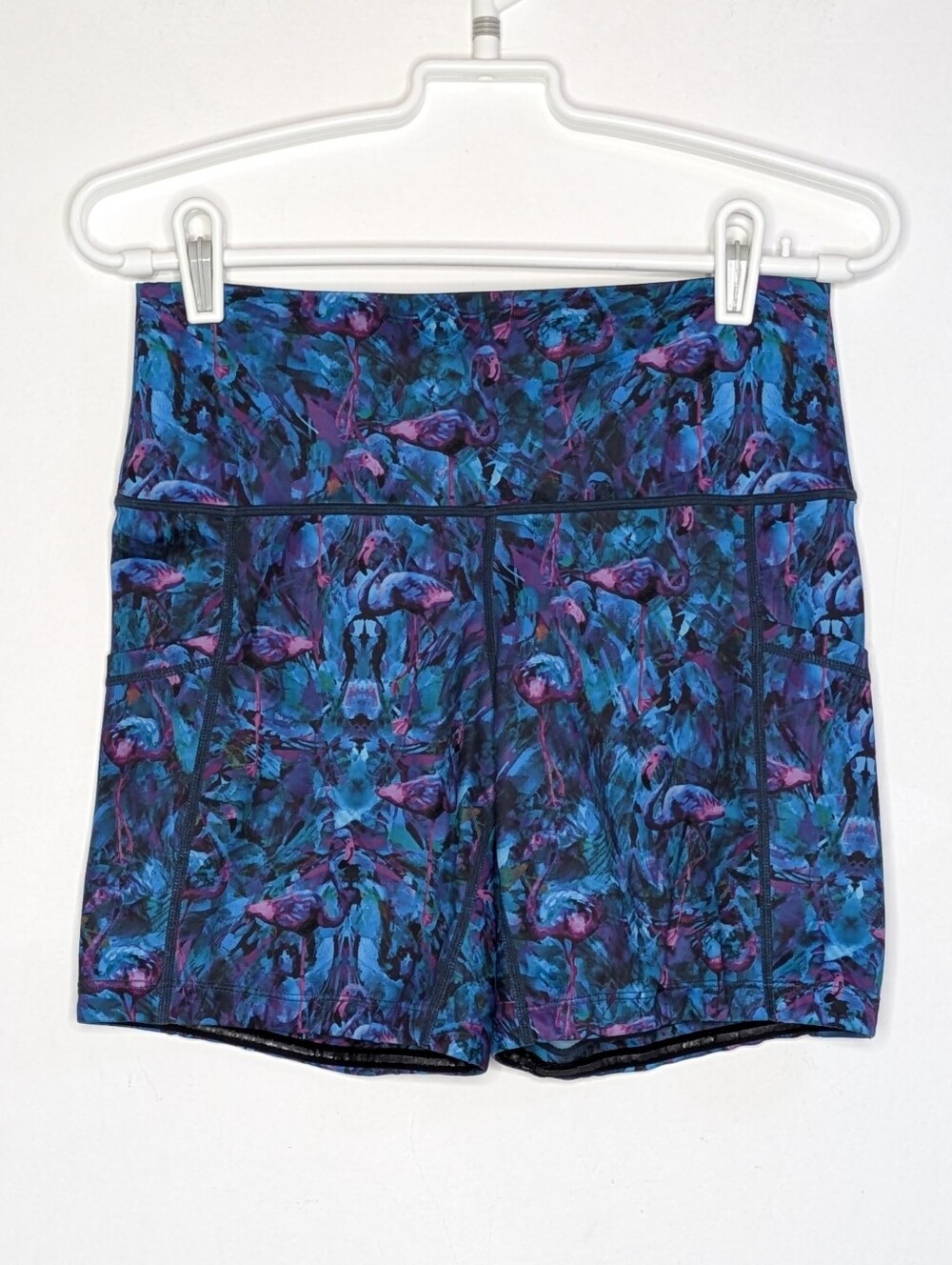 Constantly Varied Gear Blue Pink Purple Flamingo Novelty Print Athletic Shorts S